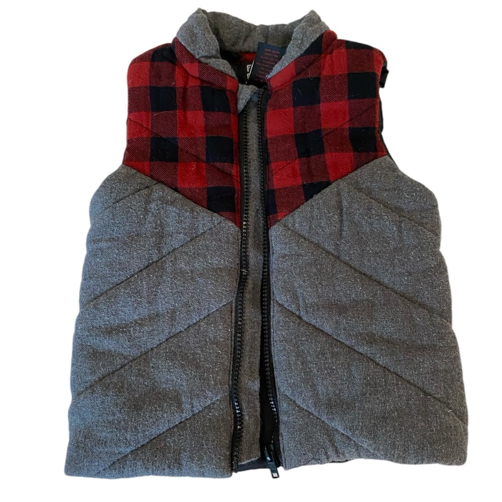 Fierce Frank boys 3t. Buffalo check vest and black pant.